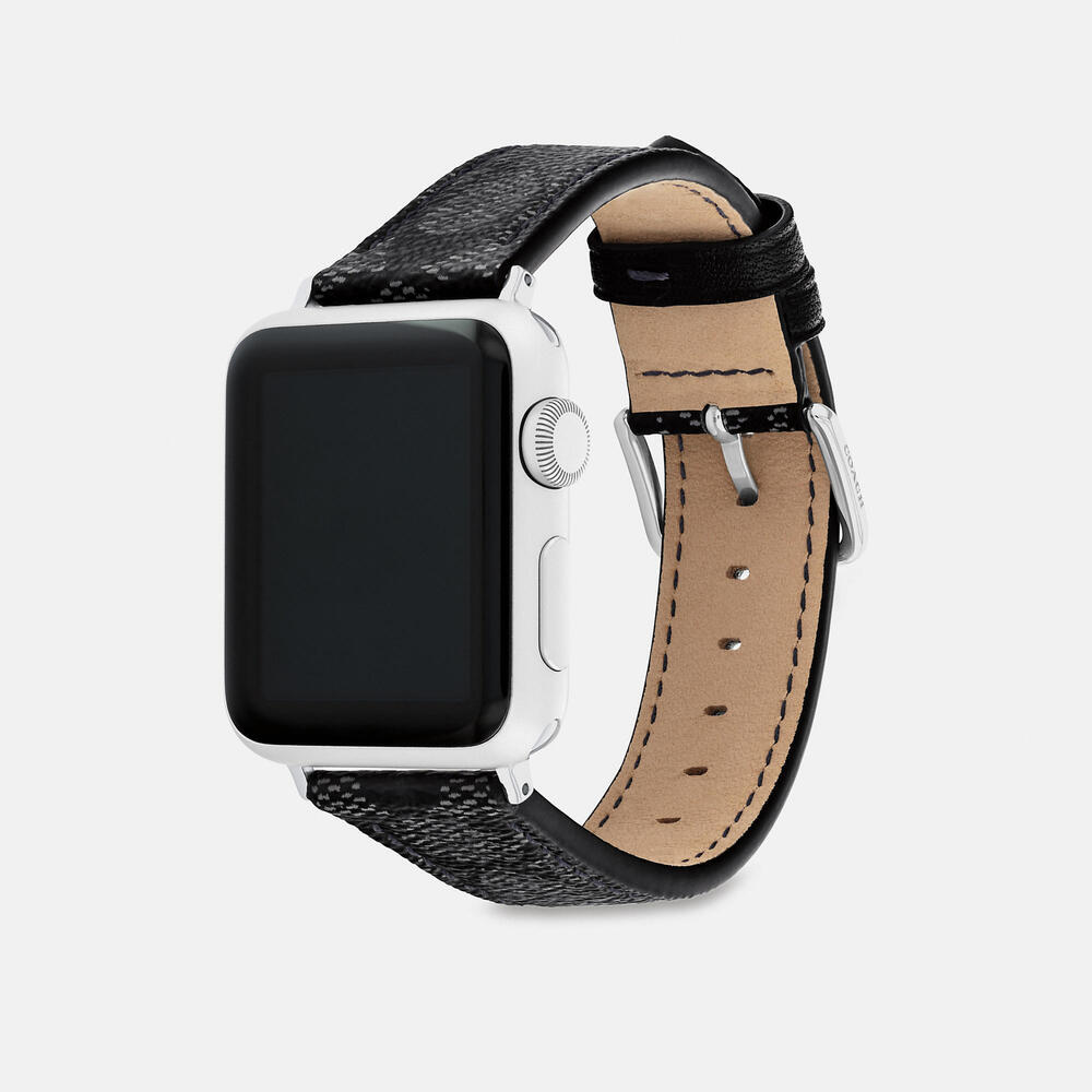 COACH Apple Watch® Strap, 38mm And 40mm, Black/Grey NEW IN BOX